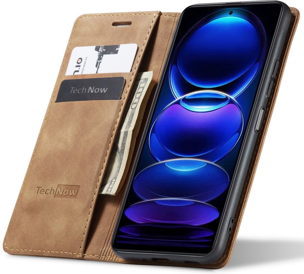 Hoesje geschikt voor Xiaomi Redmi Note 12 Pro Plus 5G / Pro+ - Book Case Leer Slimline Bruin