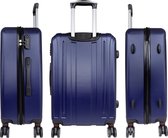 Ensemble de valises 3 pièces - Valises de voyage avec serrure TSA et à roulettes - Dallas - Blauw - Travelsuitcase