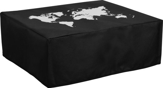 kwmobile cover for Canon Pixma TS3350 / MG7750 Series - Housse de protection pour imprimante - Couverture en blanc / noir - Conception de Wereldkaart