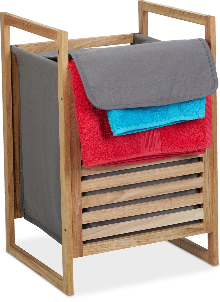 Goedkoopste wasmand op poten - met deksel - 50 l - met handgrepen - badkamer - slaapkamer