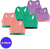 Apollo (Sports) - Bamboe Topje Meisjes - Multi Fashion - Maat 146/152 - 6-Pack - Voordeelpakket