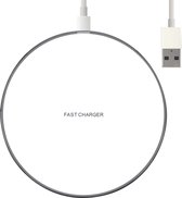 Nuvance - Chargeur sans fil 15W - Câble inclus - Chargeur sans fil - Chargeur Fast - Convient pour iPhone et Samsung - Wit et Argent
