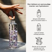 waterdrop® Starter Set Glas - 1 bouteille d'eau 600 ml + 18 Microdrinks à dissoudre en 6 saveurs - Aux extraits naturels de fruits et de plantes + vitamines - boisson en poudre mix avec 0 sucre - Gourde en Glas