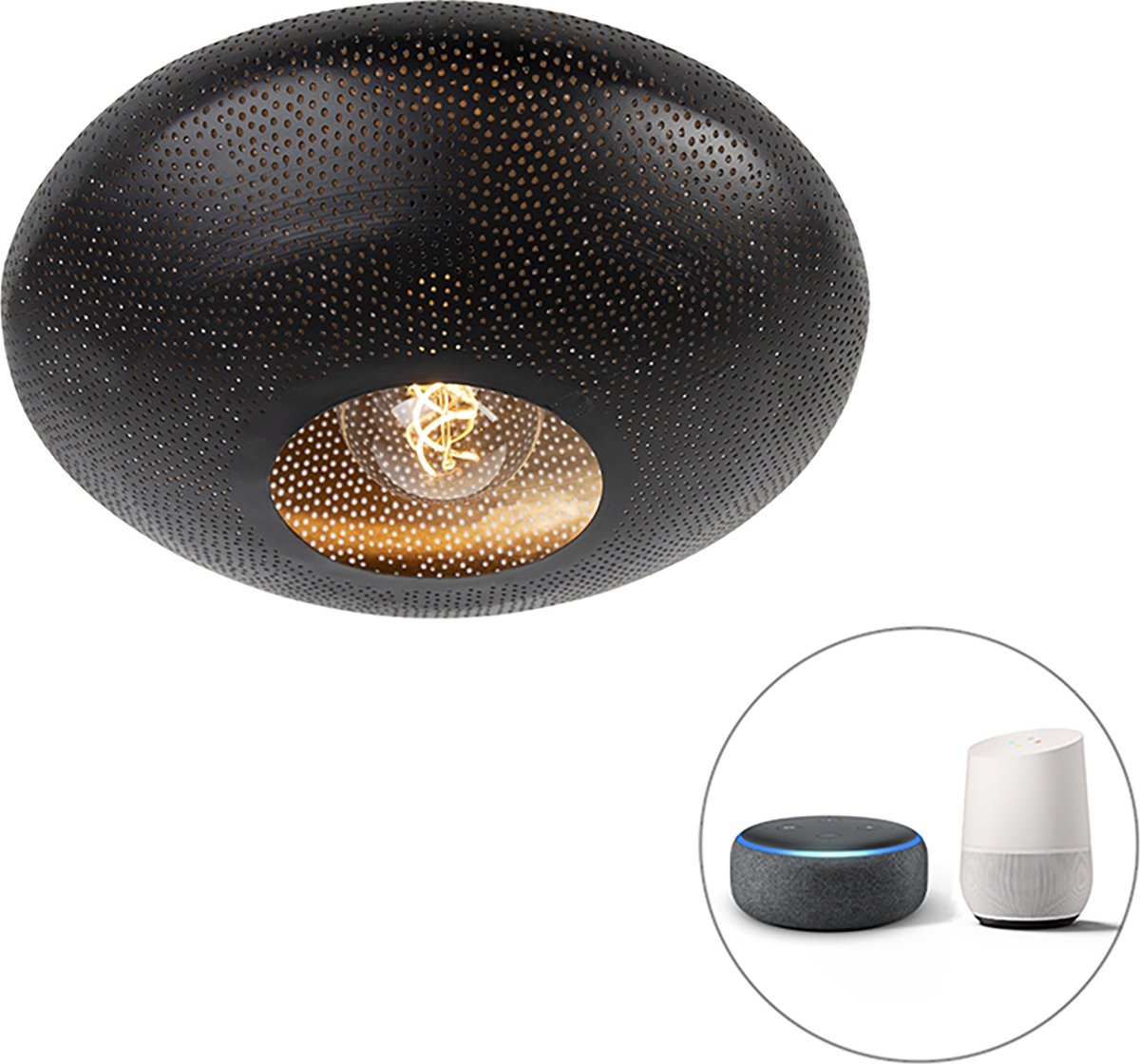 Qazqa Oosterse Plafondlamp Rotan 30cm - Trammy