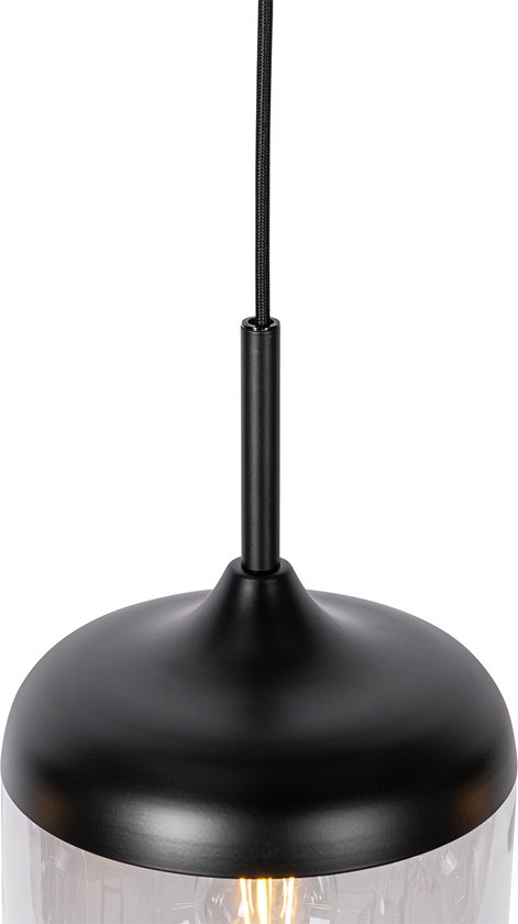 QAZQA kyan - Design Hanglamp eettafel voor boven de eettafel | in eetkamer - 4 lichts - L 125 cm - Zwart Goud - Woonkamer | Slaapkamer | Keuken