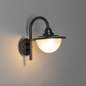 QAZQA bruges - Klassieke Wand lantaarn voor buiten - 1 lichts - D 30 cm - Zwart - Buitenverlichting