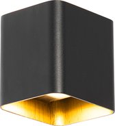 QAZQA evi - Moderne LED Wandlamp voor buiten - 2 lichts - D 6.6 cm - Zwart - Buitenverlichting