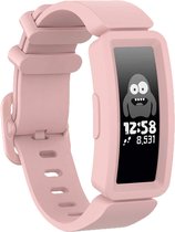 Siliconen Smartwatch bandje - Geschikt voor Fitbit Ace 2 siliconen bandje - voor kids - roze - Strap-it Horlogeband / Polsband / Armband