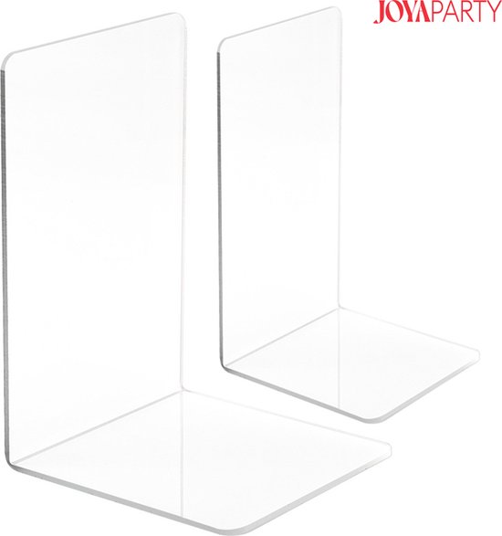Joya Party® Clear Bookend Plexiglass - Set of 2 - Book Stand - Book Holder - Book End - Book Holder