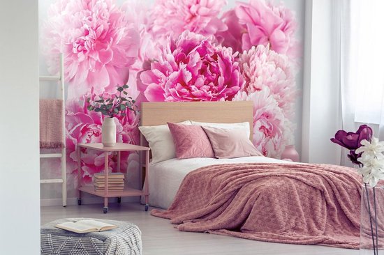 Papier Papier peint photo Intissé - Pivoines Roses - Fleurs - 254 x 184 cm