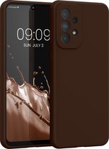 kwmobile telefoonhoesje geschikt voor Samsung Galaxy A33 5G - Hoesje met siliconen coating - Smartphone case in chocoladebruin