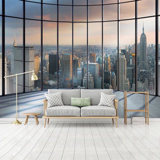 Fotobehang New York Stad 352 x 250 cm - Vliesbehang Woonkamer Slaapkamer Kantoor Hal Decoratie Muurschilderingen XXL Moderne Wanddecoratie - 100% MADE IN GERMANY - Runa Behang - 9138011b