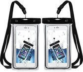 MMOBIEL 2 Stuks Waterdichte Telefoon Hoes - Waterproof Bag - Case / Pouch / Zak - Universeel - Geschikt voor alle Smartphones - tot 6 Inch - Volledig Transparant - Zwart