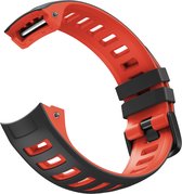 Siliconen bandje - geschikt voor Garmin Instinct / Instinct 2 - zwart-rood