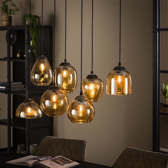 Lampe suspendue industrielle étagée Mickey 7 lumières or | bol.com