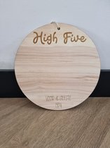 High five bord - voor de liefste opa - opadag - handafdruk - verf - knutselen - handgemaakt - hout - graveren - persoonlijk - meerdere varianten - 25cm
