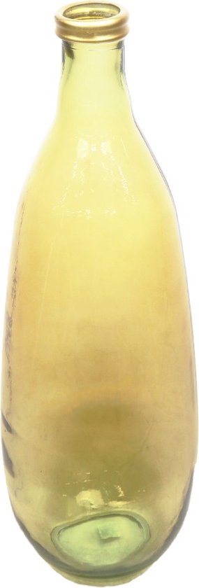DKNC - Vaas Tainan - Gerecycled glas - 25x25x75cm - Geel