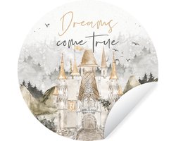 WallCircle® - Behangcirkel 140x140 cm - Muurstickers Quotes - Spreuken - Dreams come true - Kids - Baby - Muurcirkel woonkamer - Wandcirkel slaapkamer - Kamer decoratie zelfklevend - Muurdecoratie accessoires