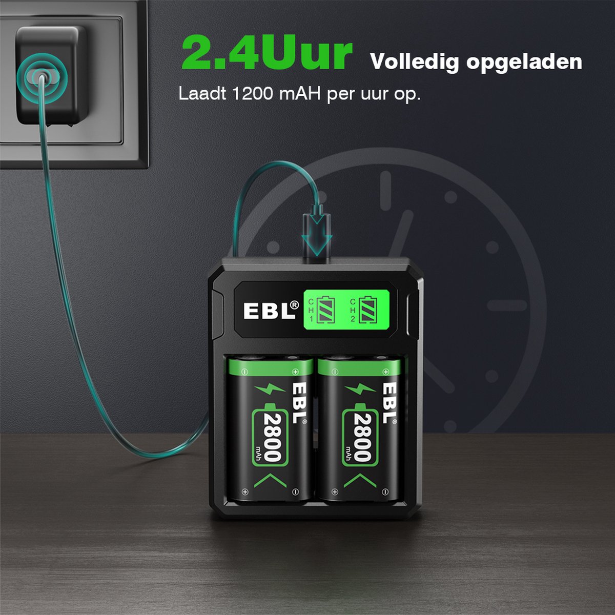 Station de charge EBL avec 3 Batteries 2800 mAH pour XBOX Series X