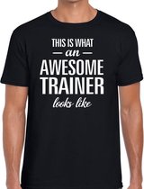 This is what an awesome trainer looks like cadeau t-shirt zwart voor heren -  bedankt cadeau voor een trainer M