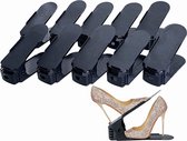 Set van 10 verstelbare schoenenrekken, antislip schoenenhouder, 4 in hoogte verstelbare schoenenopbergers, schoenenopberger, ruimtebesparend schoenenrek, PP-materiaal