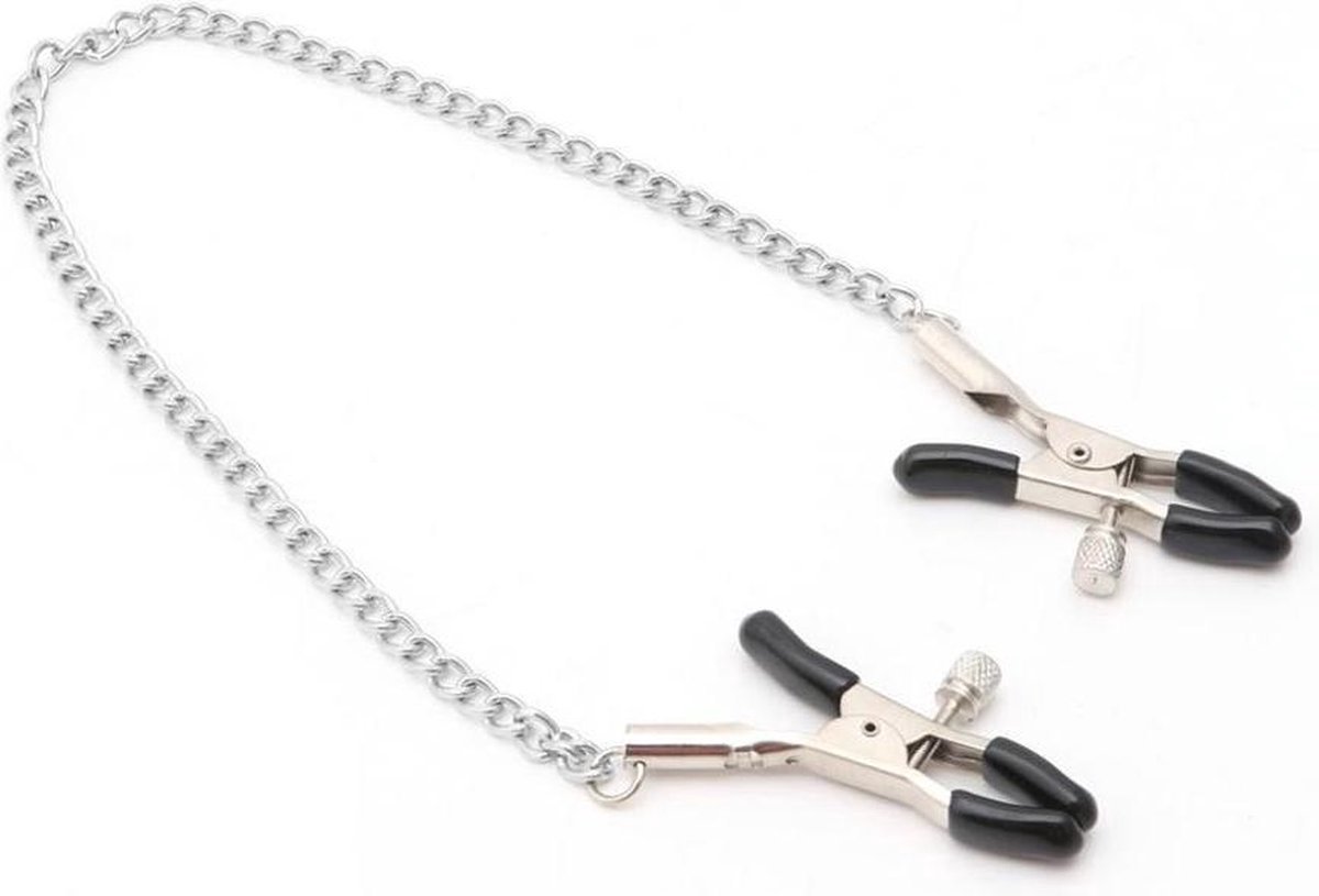 Goedkoopste 2x Kinky Tepelklemmen met ketting - 32cm - BDSM - Soft Erotica - van Heble®