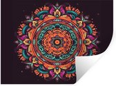 Muurstickers - Sticker Folie - Mandala - Bloemen - Hippie - Boho - Oranje - 40x30 cm - Plakfolie - Muurstickers Kinderkamer - Zelfklevend Behang - Zelfklevend behangpapier - Stickerfolie