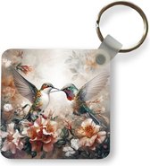 Sleutelhanger - Uitdeelcadeautjes - Kolibrie - Vogels - Bloemen - Natuur - Plastic