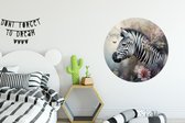 WallCircle - Cercle Mural - Cercle Mural - Zebra - Animaux Sauvages - Papillon - Fleurs - Aluminium - Dibond - 90x90 cm - Intérieur et Extérieur