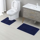 Badmattenset Set van 2 antislip absorberende badmatten wasbaar 50 x 80 cm U-vorm toiletmat 50 x 50 cm (C)