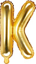 Partydeco - Folieballon Goud Letter K (35 cm)