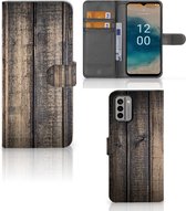 GSM Hoesje Nokia G22 Leuk Case Cadeau voor Mannen Steigerhout