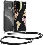 kwmobile telefoonhoesje geschikt voor Xiaomi Redmi Note 12 5G / POCO X5 5G - Hoesje met telefoonkoord - Back cover voor smartphone - Case in zwart / meerkleurig / transparant