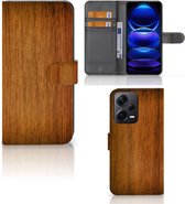 Telefoonhoesje Xiaomi Poco X5 Pro | Note 12 Pro 5G Wallet Book Case Donker Hout