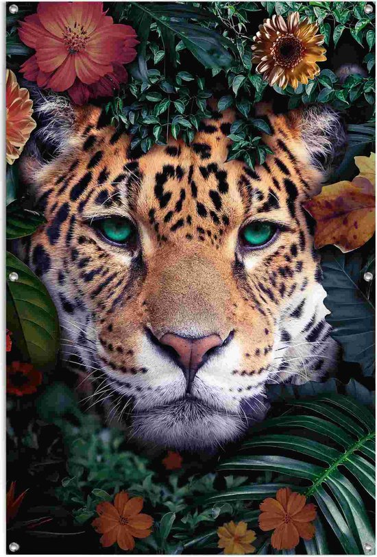 Tuinposter Jungle luipaard 120x80 cm