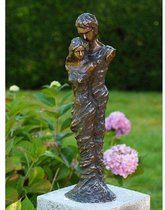 Tuinbeeld - modern bronzen beeld - man en vrouw, liefdespaar - Bronzartes - 56 cm hoog