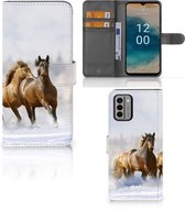 GSM Hoesje Nokia G22 Wallet Book Case Paarden