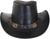 PartyXplosion - Cowboyhoed - Leder - Zwart