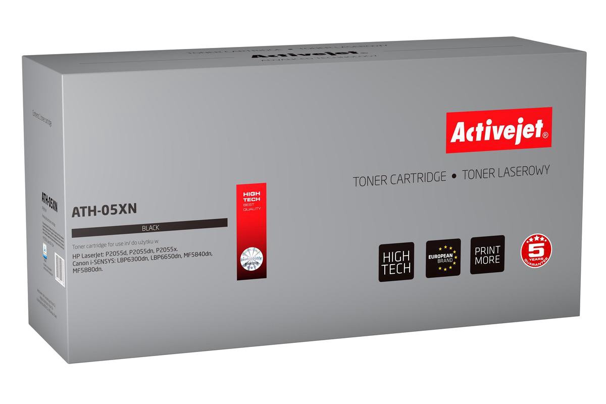 ActiveJet ATH-05XN toner voor HP-printer; HP 05x CE505X, Canon CRG-719H Vervanging; Premie; 6500 pagina's; zwart.