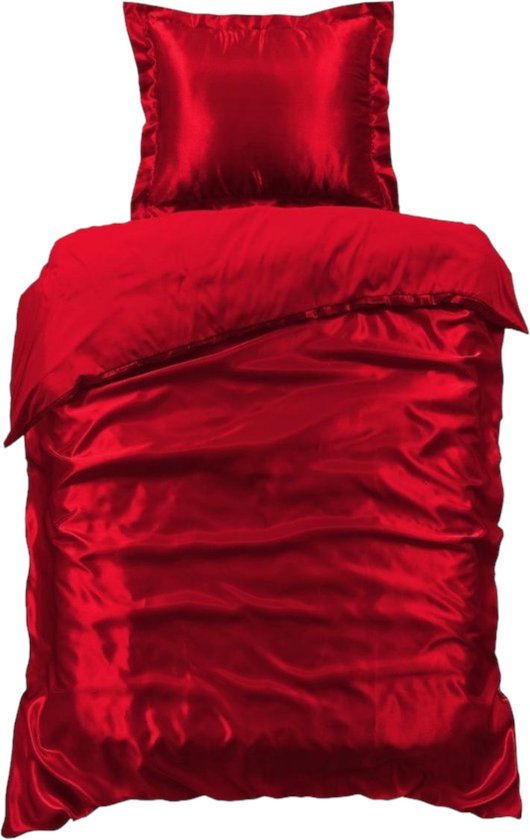 Beauty Silk Dekbedovertrek - 140x200/220 - Glans Satijn - Rood