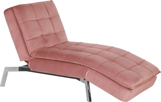 LOIRET - Chaise longue - Roze - Fluweel