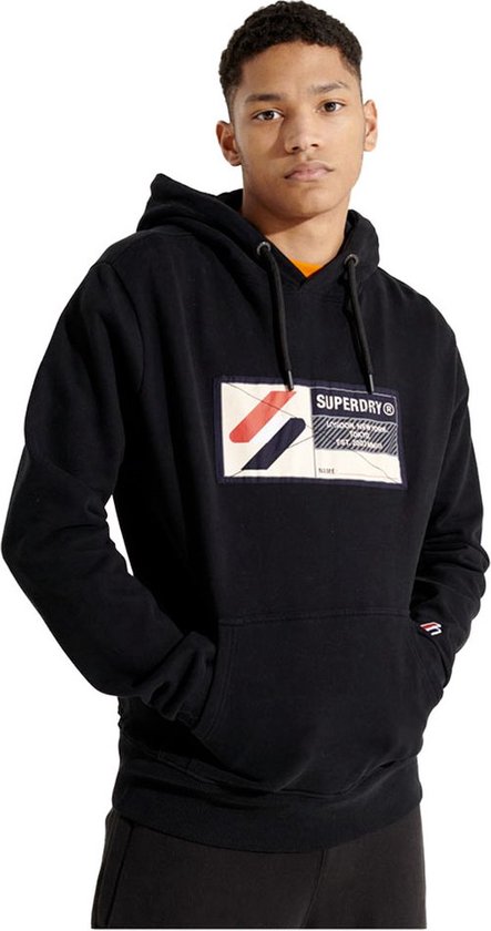 Superdry Sport Jock Tag Capuchon Zwart L Man