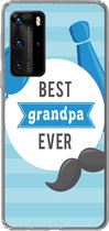 Telefoonhoesje Geschikt voor Huawei P40 Pro hoesje - Spreuken - Best grandpa ever - Quotes - Opa - Siliconen Telefoonhoesje