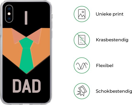 Coque iPhone Xs Max - Vaderdag - Citation - I Love Dad - Siliconen - Noël - Cadeaux - Chaussures Cadeaux