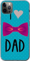 Geschikt voor iPhone 12 Pro Max hoesje - Spreuken - I love dad - Quotes - Papa - Siliconen Telefoonhoesje