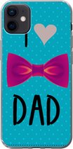 Geschikt voor iPhone 12 mini hoesje - Spreuken - I love dad - Quotes - Papa - Siliconen Telefoonhoesje