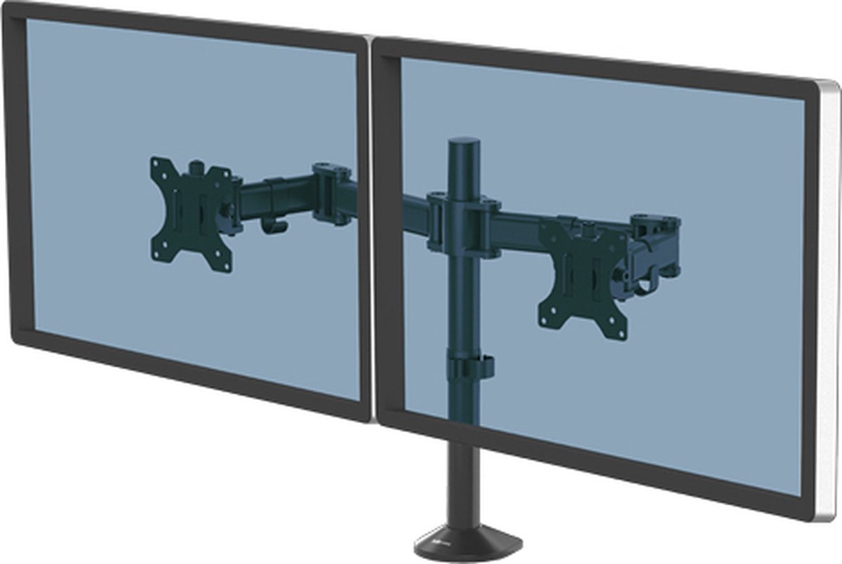 Fellowes Reflex dubbele monitor arm - 2 schermen - klem/doorvoer - zwart