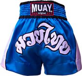 Muay Thai Short - blauw/wit S