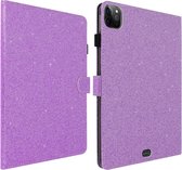 Glitter Case geschikt voor iPad Pro 11 , Air 2020 , 2022 Stand Functie Paars