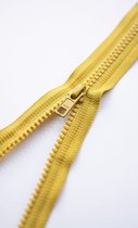 Fermeture à glissière divisible 50cm jaune ocre - fermeture à glissière robuste en polyester avec dents en bloc